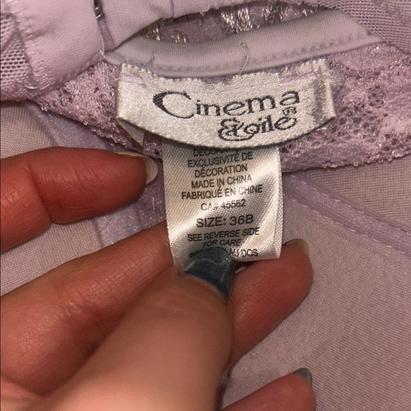 Lilac Purple Light Pink Lace Floral Cami Tank Sheer Top built in bra lingerie - Picture 2 of 8